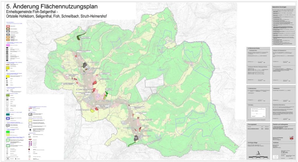Kartographische Zeichnung: Flächennutzungsplan der Gemeinde Floh-Seligenthal