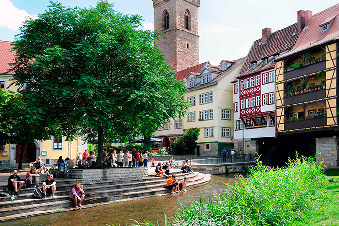 Erfurt Krämerbrücke, Eine Brücke die mir Häusern bebaut ist