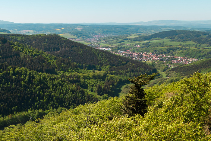 Blick über Hohleborn am Rennsteig in der Gemeinde Floh-Seligenthal
