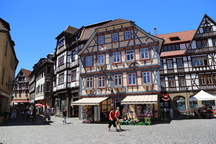Historische Altstadt Schmalkalden mit mittelalterlichen Fachwerkhäusern