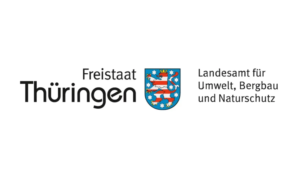 Logo des Freistaats Thüringen mit Wappen und Schriftzug Landesamt für Umwelt, Bergbau und Naturschutz